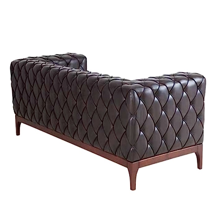 Sat Deri Kapitoneli Üçlü Kanepe